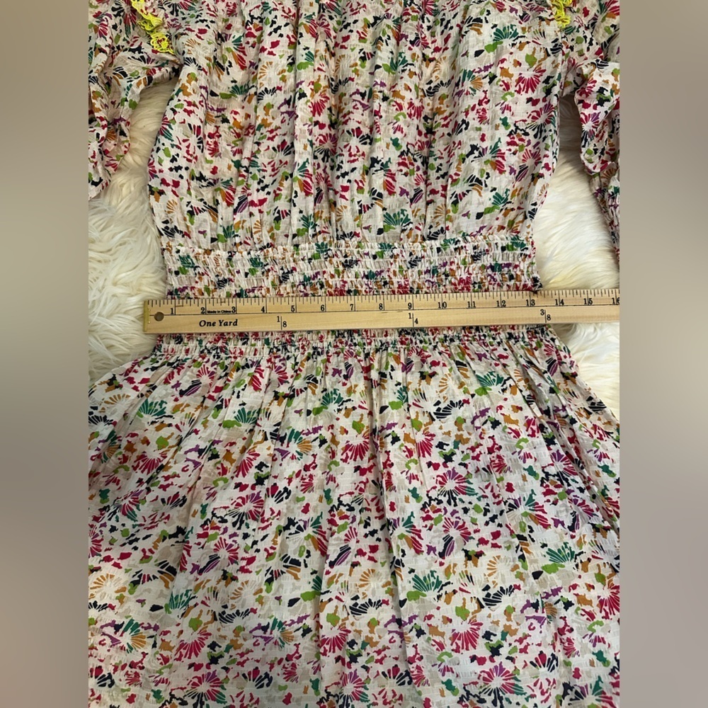 Tanya Taylor Imogen Dress in Confetti - Floral Smocked Dress - size XS - EUC - Picture 12 of 16